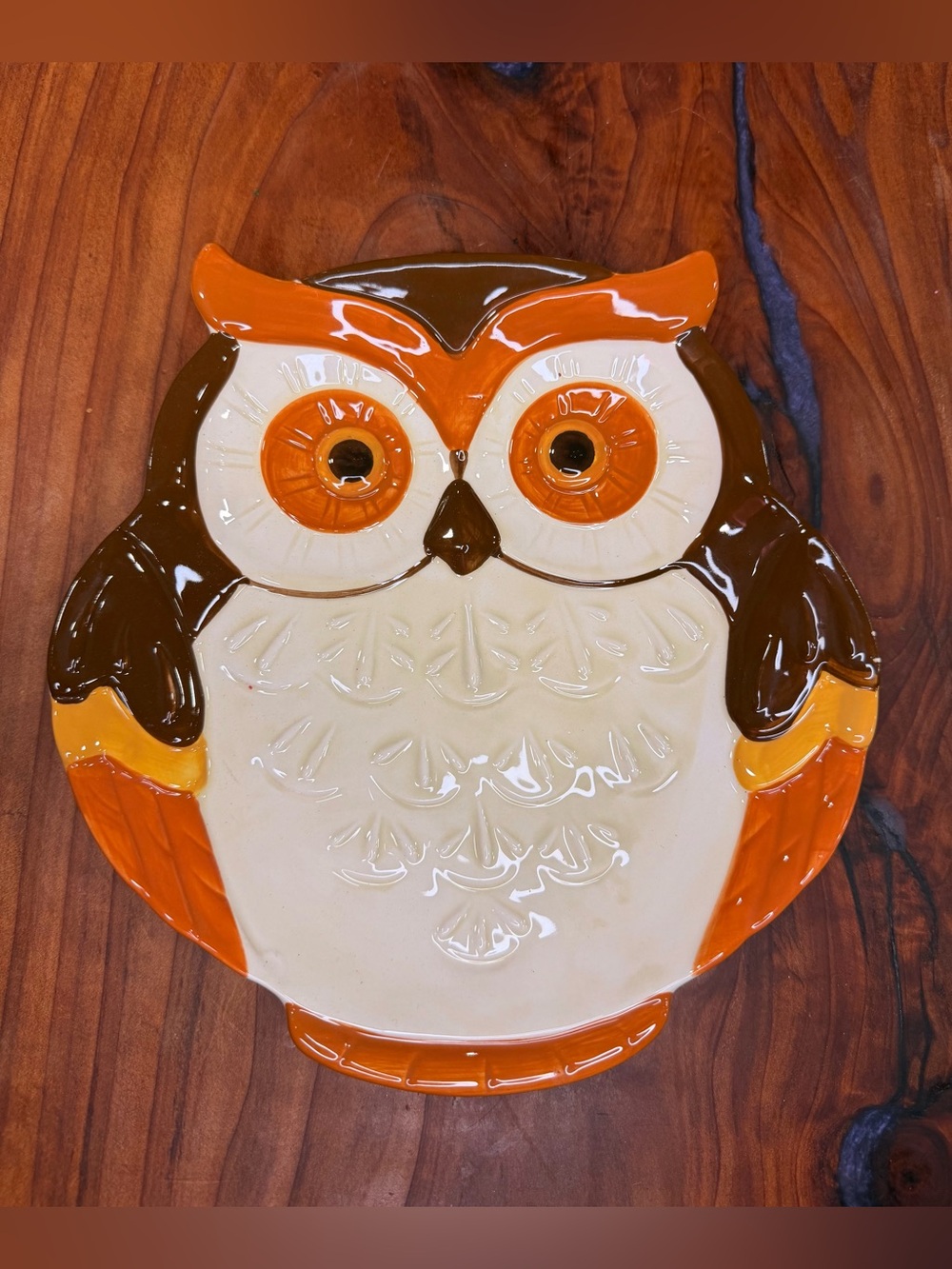 Better Homes & Gardens Ceramic Owl Salad Plate Tray 8.5 Owl Kitchen Decor Trivet